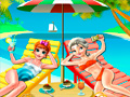 Game Elsa and Anna Beach Selfie
