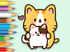 Game Coloring Book: Hugging Cat
