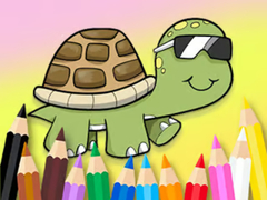 Game Coloring Book: Sunglasses Turtle
