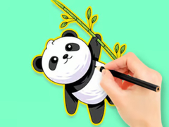Game Coloring Book: Panda Eat Bamboo