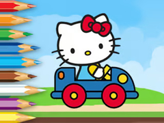 Game Coloring Book: Hello Kitty Driving Car