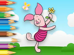 Game Coloring Book: Piglet Holds Toy Windmill