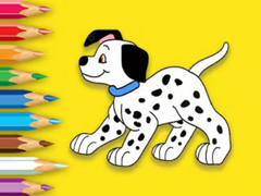 Game Coloring Book: Cute Spotted Dog