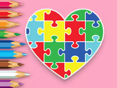 Game Coloring Book: Heart Jigsaw