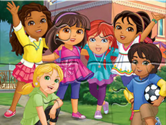 Game Jigsaw Puzzle: Dora Into City
