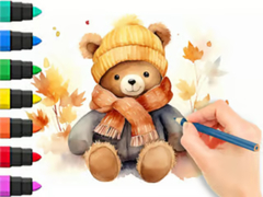 Game Coloring Book: Autumn Bear