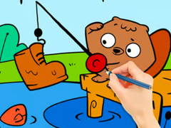 Game Coloring Book: Fishing Squirrel