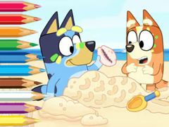 Game Coloring Book: Bluey On The Beach