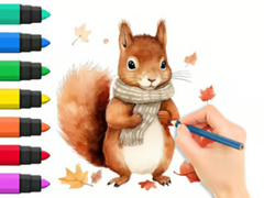 Game Coloring Book: Autumn Squirrel