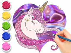 Game Coloring Book: Glowing Unicorn