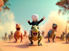 Game Stickman: Dinosaur arena