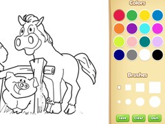 Game Farm Animals Coloring Book for Kids