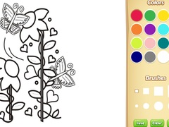 Game Butterflies and Flowers Coloring Book for Kids