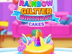 Game Rainbow Glitter Birthday Cakes