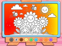 Game Coloring Book: Happy Flower