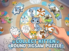 Game Round jigsaw Puzzle - Collect Kitten