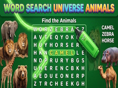 Game Word Search Universe Animals